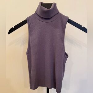 Zara Sleeveless Lavender Turtleneck Top